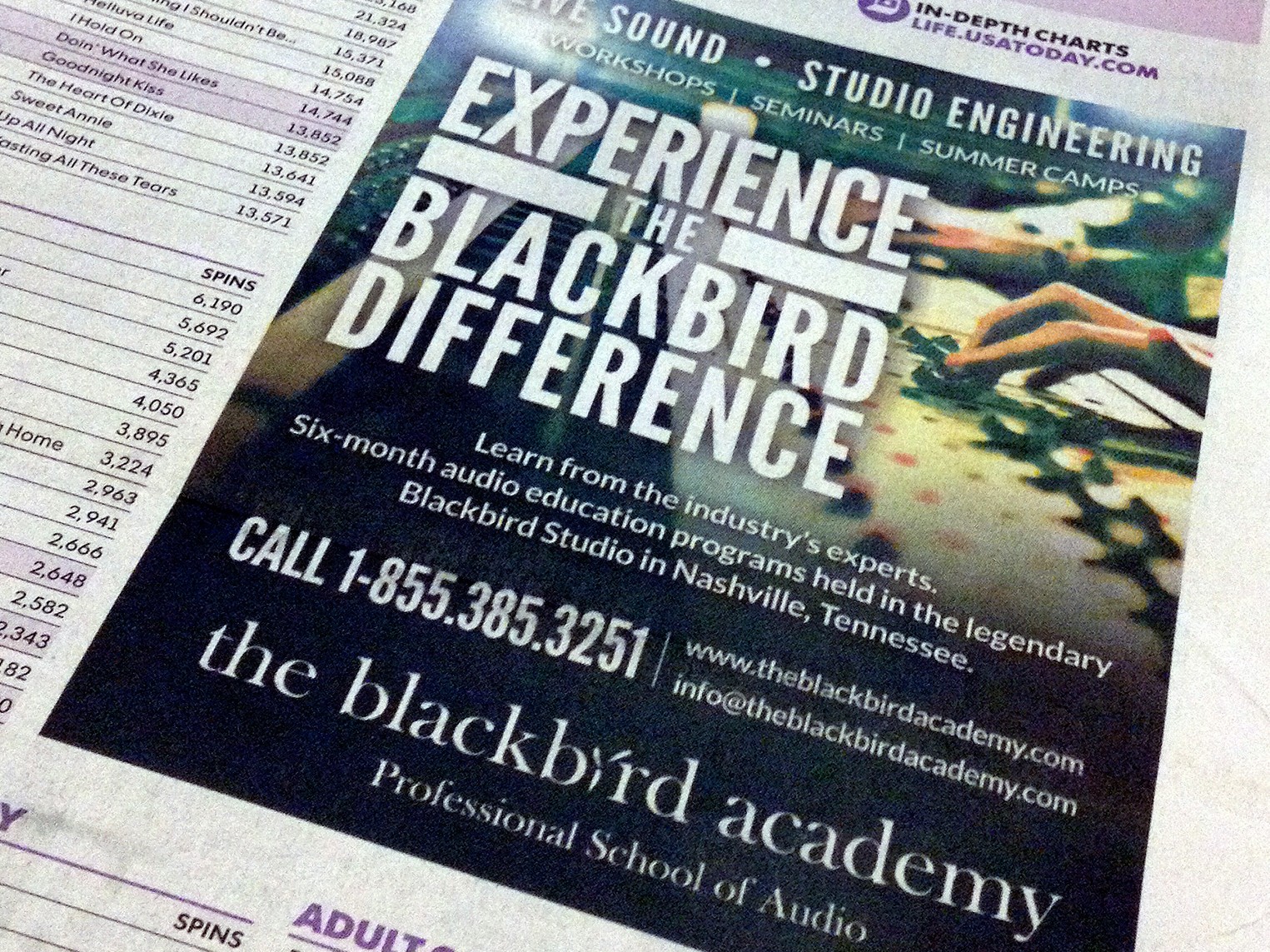 The Blackbird Academy, USA Today ad